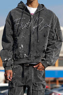 First Row 'Stud Logo' Hood Jacket (Black) FRJ2131A - FRESH N FITTED