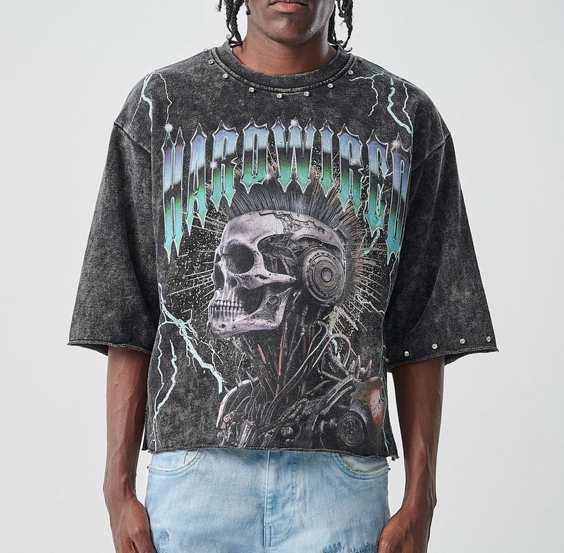 TAKER 'Hardwired' Cropped T-Shirt (Black) T5208 - FRESH N FITTED