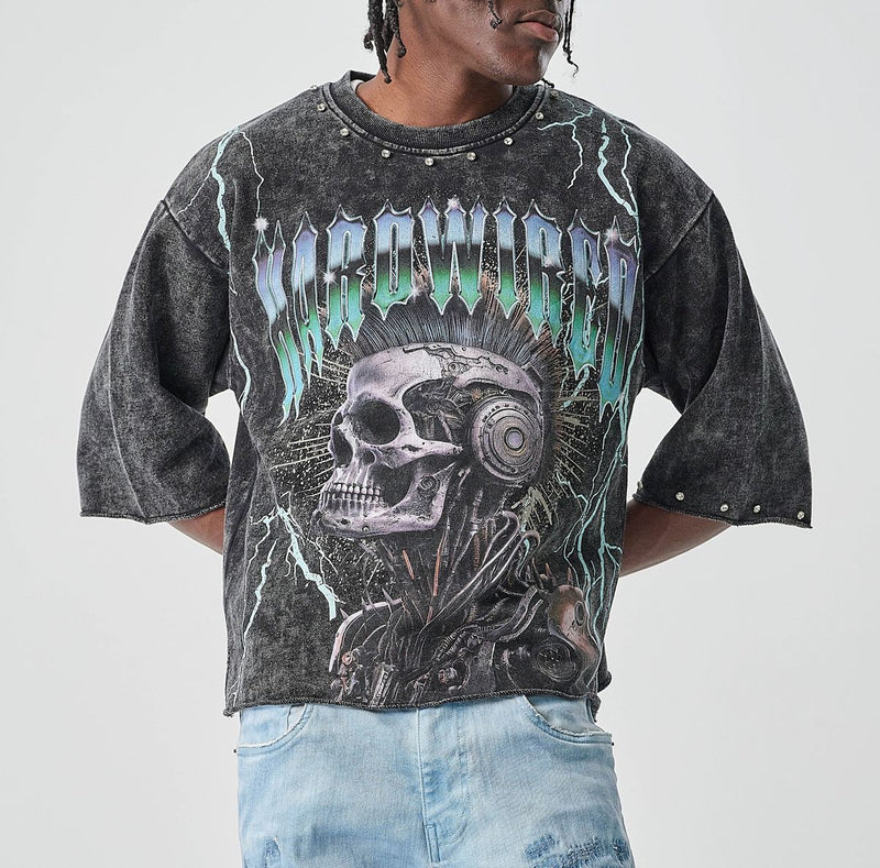 TAKER 'Hardwired' Cropped T-Shirt (Black) T5208 - FRESH N FITTED