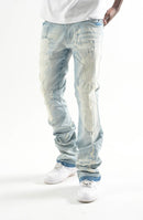 Taker 'Multi Rips' Stack Denim (Lt. Blue) T4120 - FRESH N FITTED