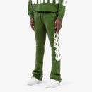 Copper Rivet Flame Stacked Sweat Pants (Olive) 511536