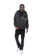 DARKAGES 'Loyalty' Zip Up Hoodie (Dk.Grey) DA7014-DGY - FRESH N FITTED