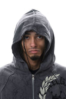 DARKAGES 'Loyalty' Zip Up Hoodie (Dk.Grey) DA7014-DGY - FRESH N FITTED