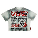 First Row ‘A Sacred Vow Hidden Thurible' Cropped T-Shirt (Ecru) FRM3036A - FRESH N FITTED
