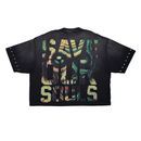 Rare Peace 'No Longer Human (Zombie)' Oversized Rhinestone Cropped T-shirt (Black) RT5059