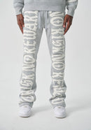 Spark 'No Risk No Reward' Fleece Stacked Sweatpants (H. Gray/White) S5301 - FRESH N FITTED