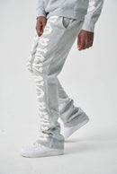 Spark 'No Risk No Reward' Fleece Stacked Sweatpants (H. Gray/White) S5301 - FRESH N FITTED