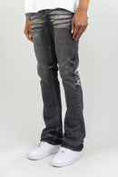 Roar Denim 'Basic' Stacked Flare Denim (Grey Sand) A00-43430
