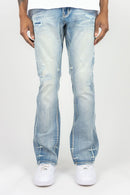Roar Denim 'R&R' Stacked Flare Denim (Lt Sand Blue) A00-43435