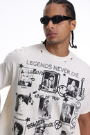 Syndicate 'Legend' Oversized Cropped T- Shirt (Beige) SYN_TT1 - FRESH N FITTED