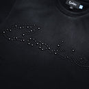 Cookies Black Pearl SS Box Knit T-Shirt in black, featuring a classic fit and branding detail, displayed on a plain background.