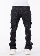 Guapi 'Black Cross Buckle' Stacked Premium Denim
