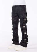 Guapi 'Black Cross Buckle' Stacked Premium Denim