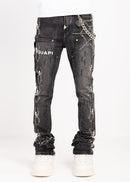 Guapi 'Obsidian Black Spider' Stacked Premium Denim