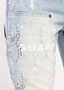 Guapi 'Aqua Blue Spider' Stacked Premium Denim