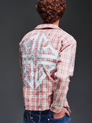 Guapi 'French Rose' Plaid Shirt in Pink/White