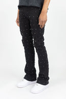 Rebel Denim 'Diamond' Stacked Flare Denim (Black) 652-630 - FRESH N FITTED