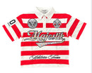 Majestik 'Athletic Team' Rhinestone Rugby Patched Polo Shirt (Red) SH26106