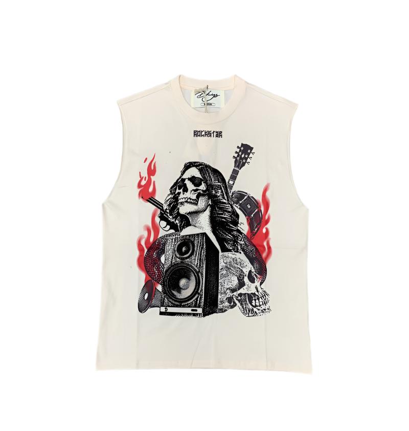 BKYS 'Rockstar' Muscle T-Shirt (Off White) MT1014