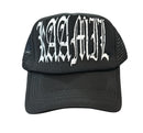 KML ‘DAMAGED GOODS' Trucker Hat (Black) - FRESH N FITTED