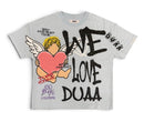 DUAA 'We Love' Rhinestone T-Shirt in Blue