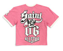 Rebel Minds 'Saint Chenille Ringer' T-Shirt in Pink