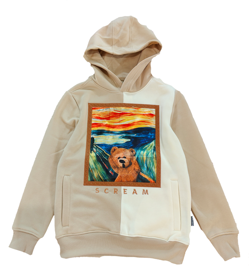 Rebel Minds Kids 'Scream' Hoodie (Khaki) 832-362B - Fresh N Fitted Inc