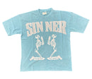 FWRD 'Skeleton Sinner' Over Sizes Boxed Crop T-Shirt (C.Blue) FW-180822