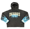 Copper Rivet 'Desires' Cropped Hoodie (Black) 531076 - FRESH N FITTED
