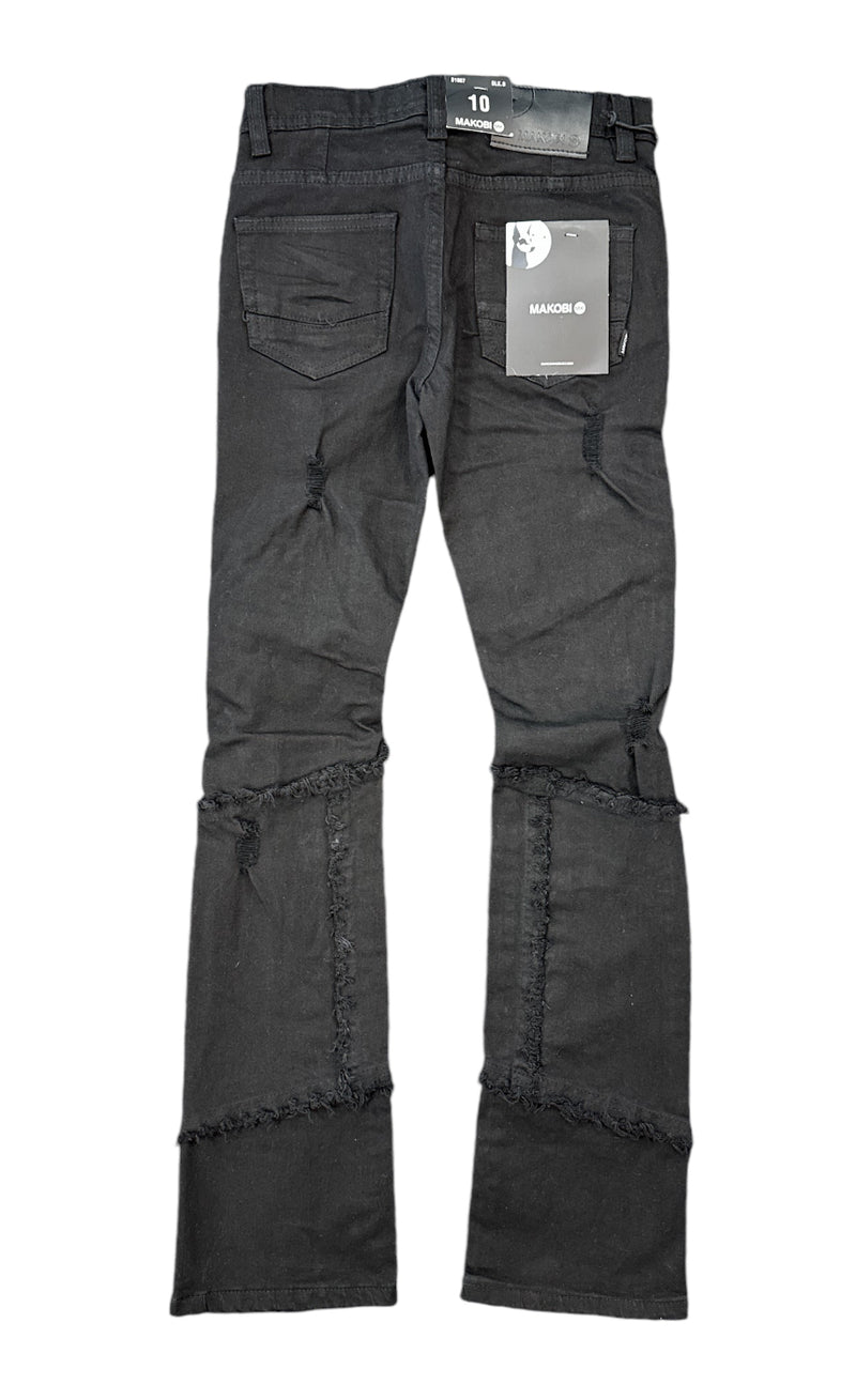 Makobi Kids "Giannos" Stacked Denim (Black) B1997