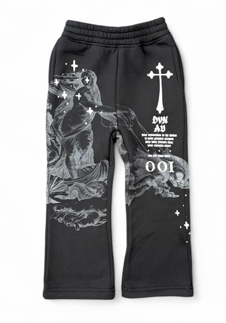 Highly Undrtd Kids 'Divine' Stacked Joggers (Black) UF5203K - FRESH N FITTED