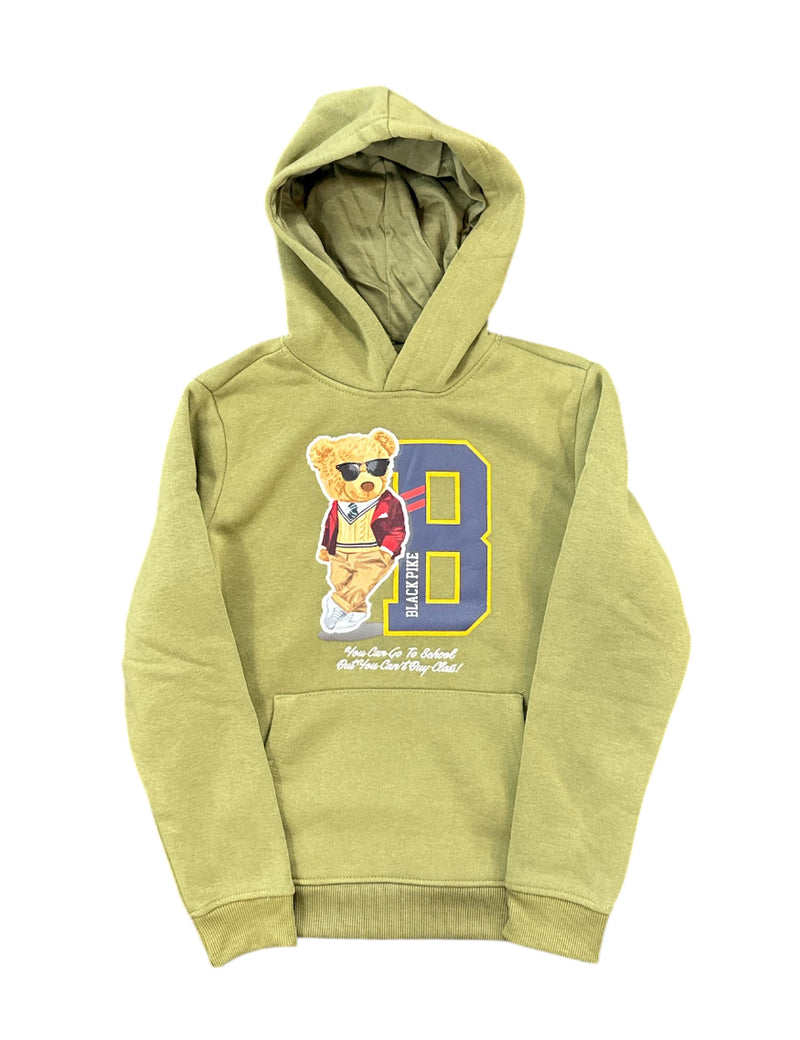 Black Pike Kids 'Class' Fleece Hoodie (Olive) FB2422K