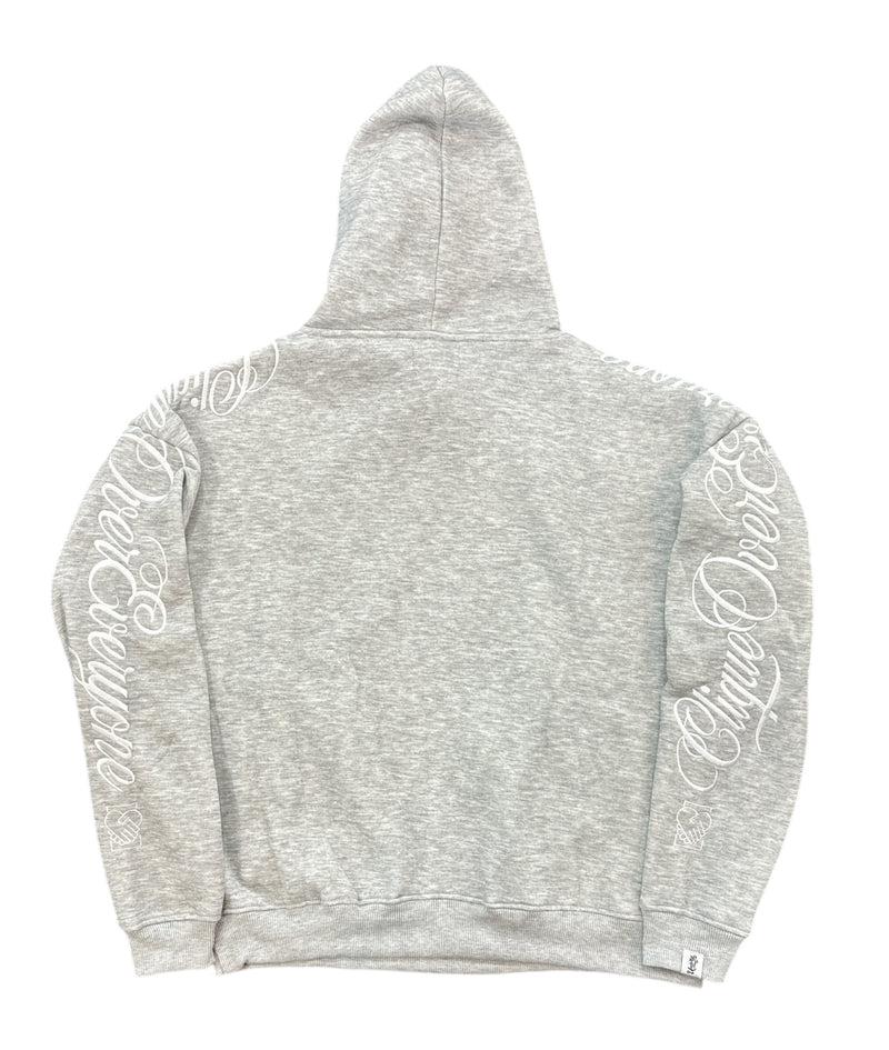 Highly Undrtd 'Clique Over Everyone' Embroidered Hoodie (Heather Grey) UF4668