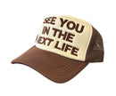 KML ‘NEXT LIFE' Trucker Hat (Cream/Mocha) - FRESH N FITTED