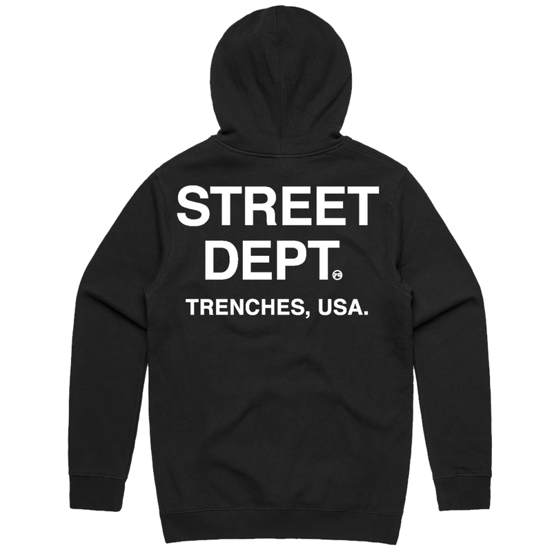 PG Apparel 'Street Dept' Hoodie (Black/White) STDPT400