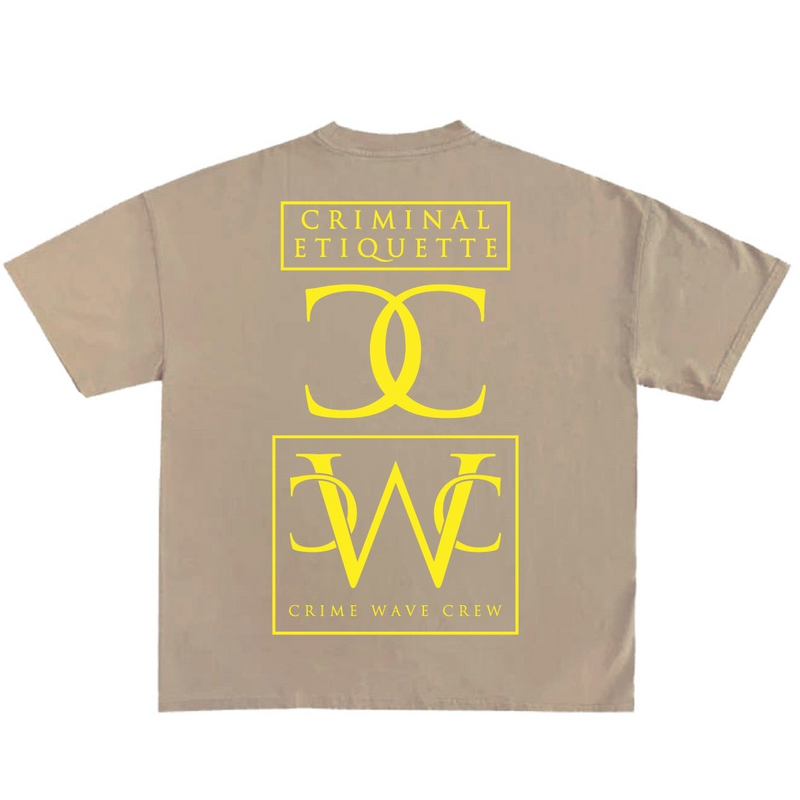 Criminal Etiquette 'CWC Logo' T-Shirt (Beige)