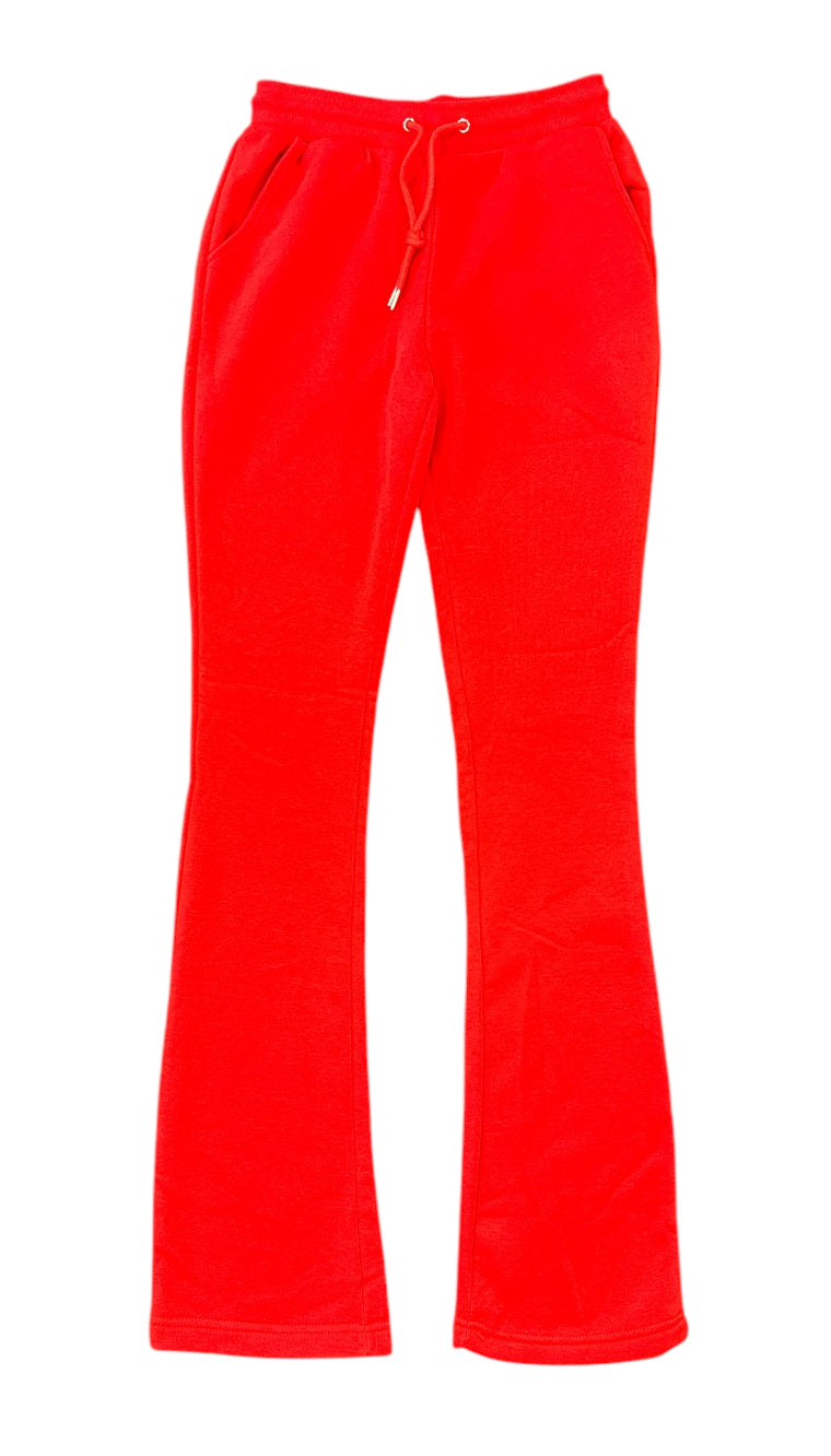 Black Pike Stacked Sweat Pants (Red) FB3424