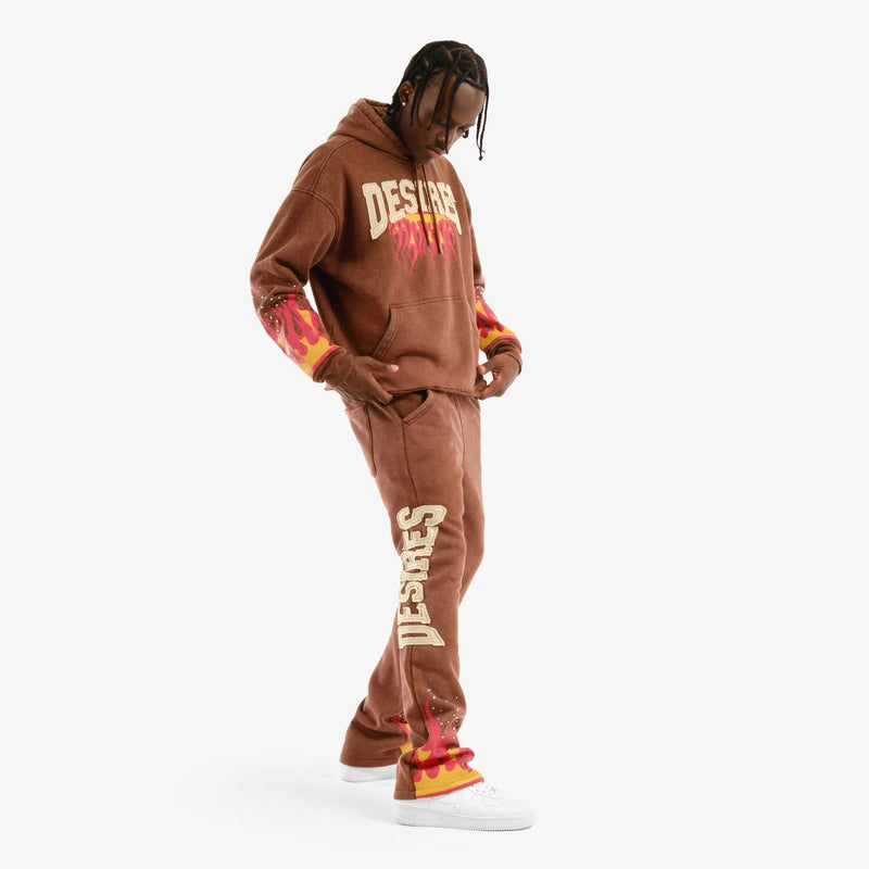 Copper Rivet 'Desires' Cropped Hoodie (Brown) 531076 - FRESH N FITTED