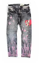 FWRD 'Dreams' Slim Straight Denim In Washed Black