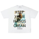 Criminal Etiquette 'Keep Your Hands Clean' T-Shirt (White) - FRESH N FITTED-2 INC