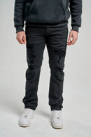 Spark Slim Straight Stretch Denim (Black) S4404 - FRESH N FITTED