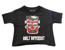 Focus Kids 'Face' Cropped T-Shirt (Black) 80710T/K - FRESH N FITTED