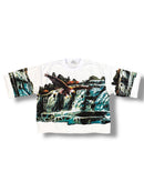 AMGM 'Freedom' Premium Cropped T-Shirt (White) AMGM506 - FRESH N FITTED