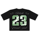 Papercut 'Eternal' Oversized Cropped T-Shirt (Black) - FRESH N FITTED