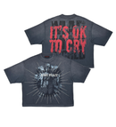 Rare Peace 'CRY' Oversized Cropped T-shirt (DK. Grey) RT5031 - FRESH N FITTED