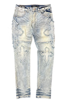 Publik 'Cross Patch' Slim Fit Denim (Rust Blue) KD2533 - FRESH N FITTED