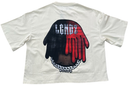 LGNDZ '2 Tone Smile' Oversized Cropped T-Shirt (Cream) LG1405 - FRESH N FITTED