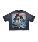 Rare Peace 'No Guarantee' Oversized Cropped T-shirt (DK. Grey) RT5029 - FRESH N FITTED