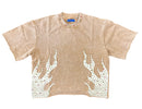 Rebel Denim 'Firefest' Cropped T-shirt (Khaki) 652-168 - FRESH N FITTED