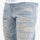 VOYAGE STUDIO ‘Stone On Repair’ Full Rhinestone Straight Fit Denim (LSB) 53P10 - FRESH N FITTED